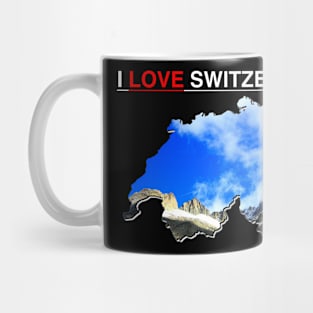 I Love Switzerland Map Mountains over Rhone Glacier Mug